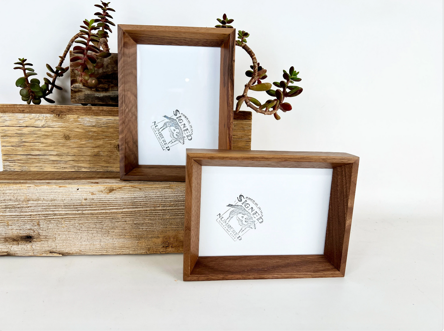 Solid Walnut Picture Frame in Park Slope Hardwood Molding- Choose Your Size - Ships Right Away!