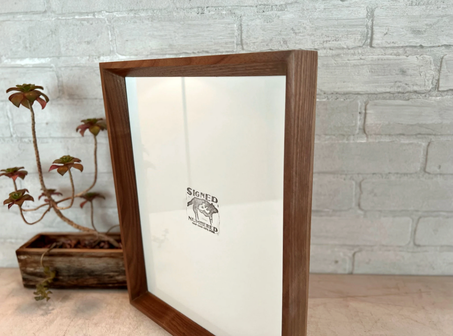 Solid Walnut Picture Frame in Park Slope Hardwood Molding- Choose Your Size - Ships Right Away!