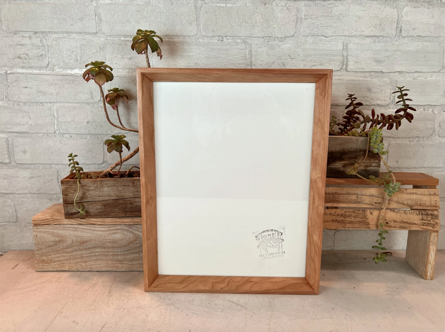 Solid Cherry Picture Frame in Park Slope Hardwood Molding- Choose Your Size - Ships Right Away!