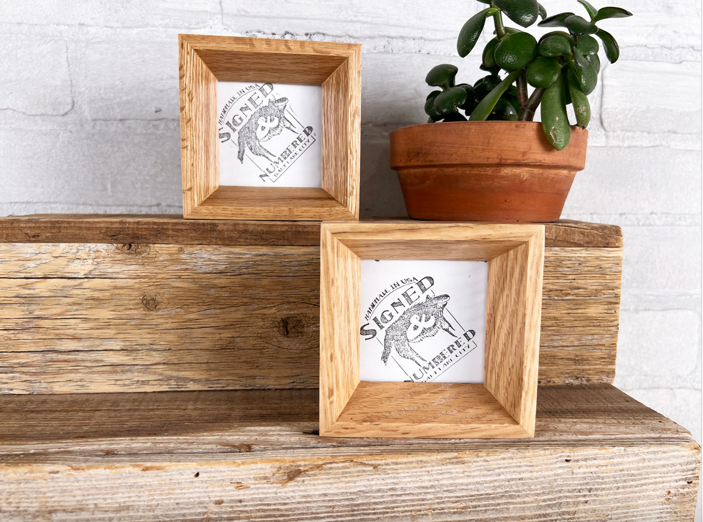 Solid Oak Picture Frame in Park Slope Hardwood Molding- Choose Your Size - Ships Right Away!