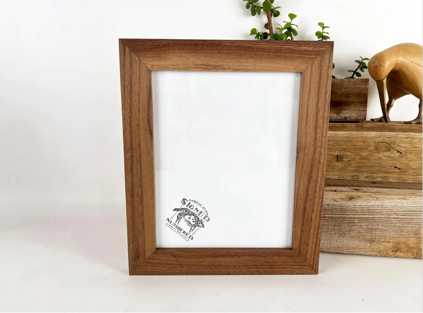 Solid Walnut Picture Frame in 1.5" Hardwood Molding - Choose Your Size - Ships Right Away!