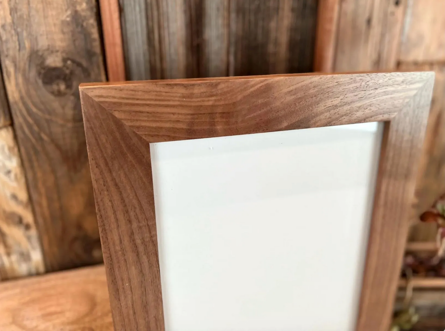 Solid Walnut Picture Frame in 1.5" Hardwood Molding - Choose Your Size - Ships Right Away!