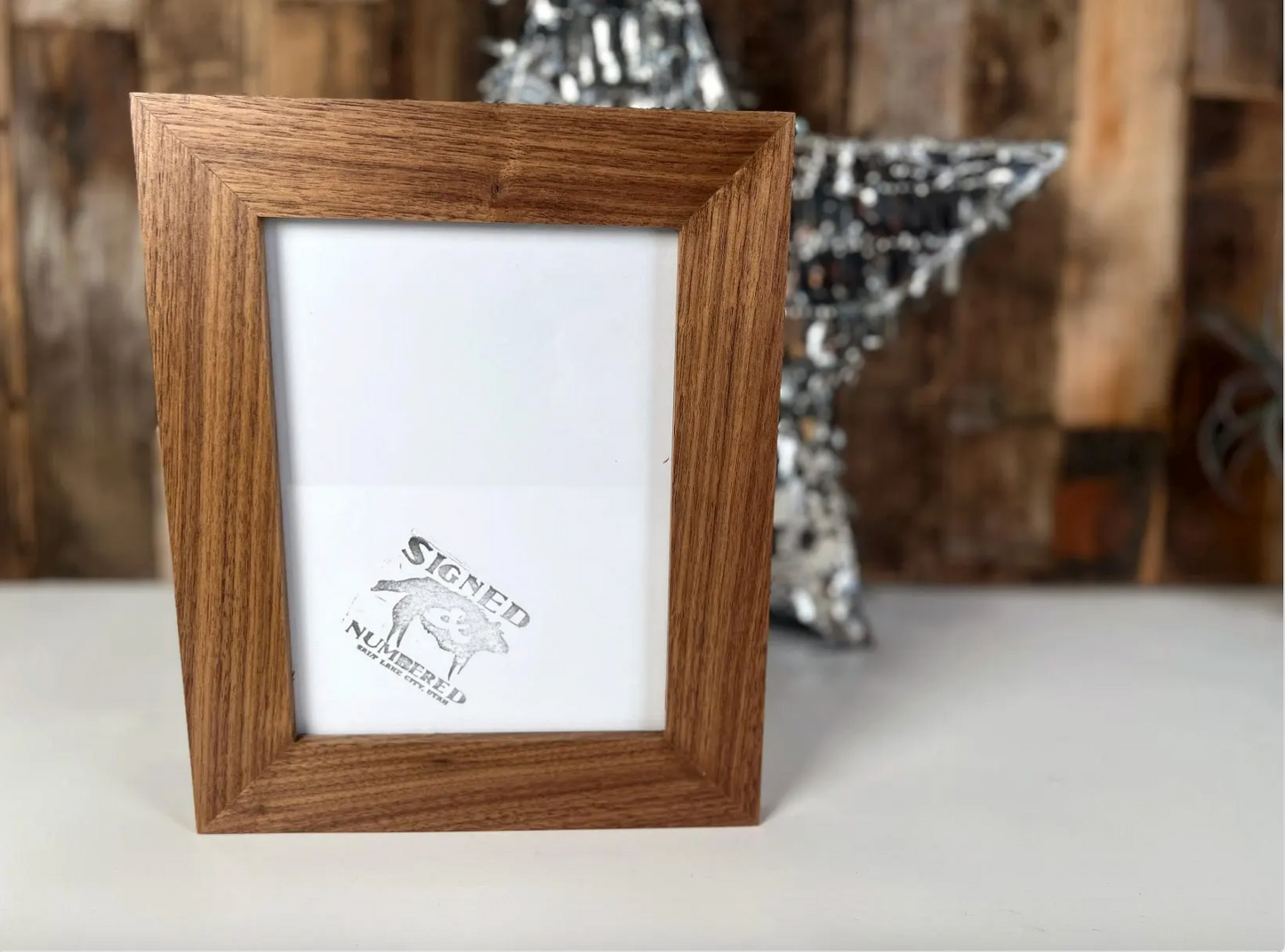 Solid Walnut Picture Frame in 1.5" Hardwood Molding - Choose Your Size - Ships Right Away!