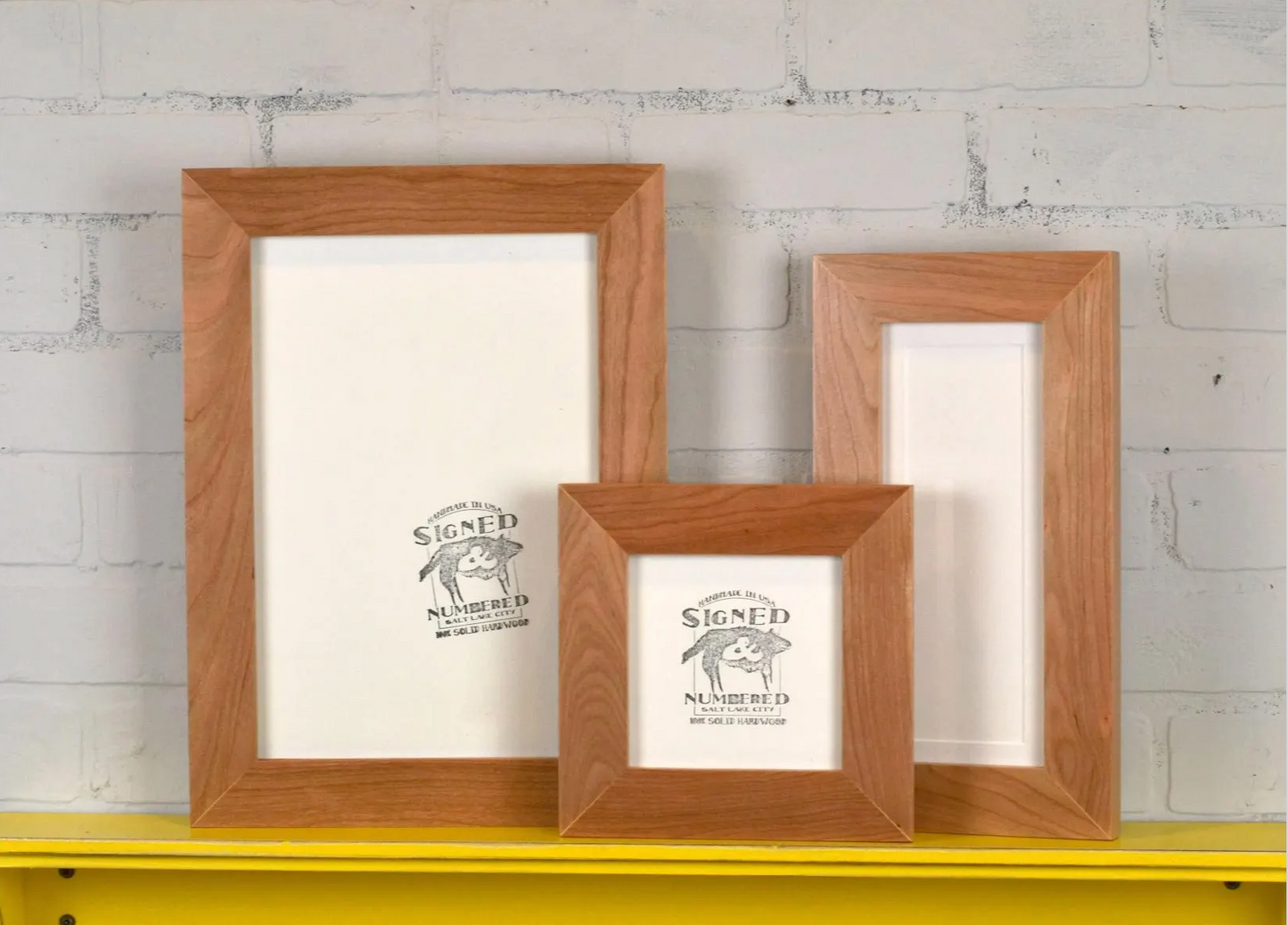 Solid Cherry Picture Frame in 1.5" Hardwood Molding - Choose Your Size - Ships Right Away!