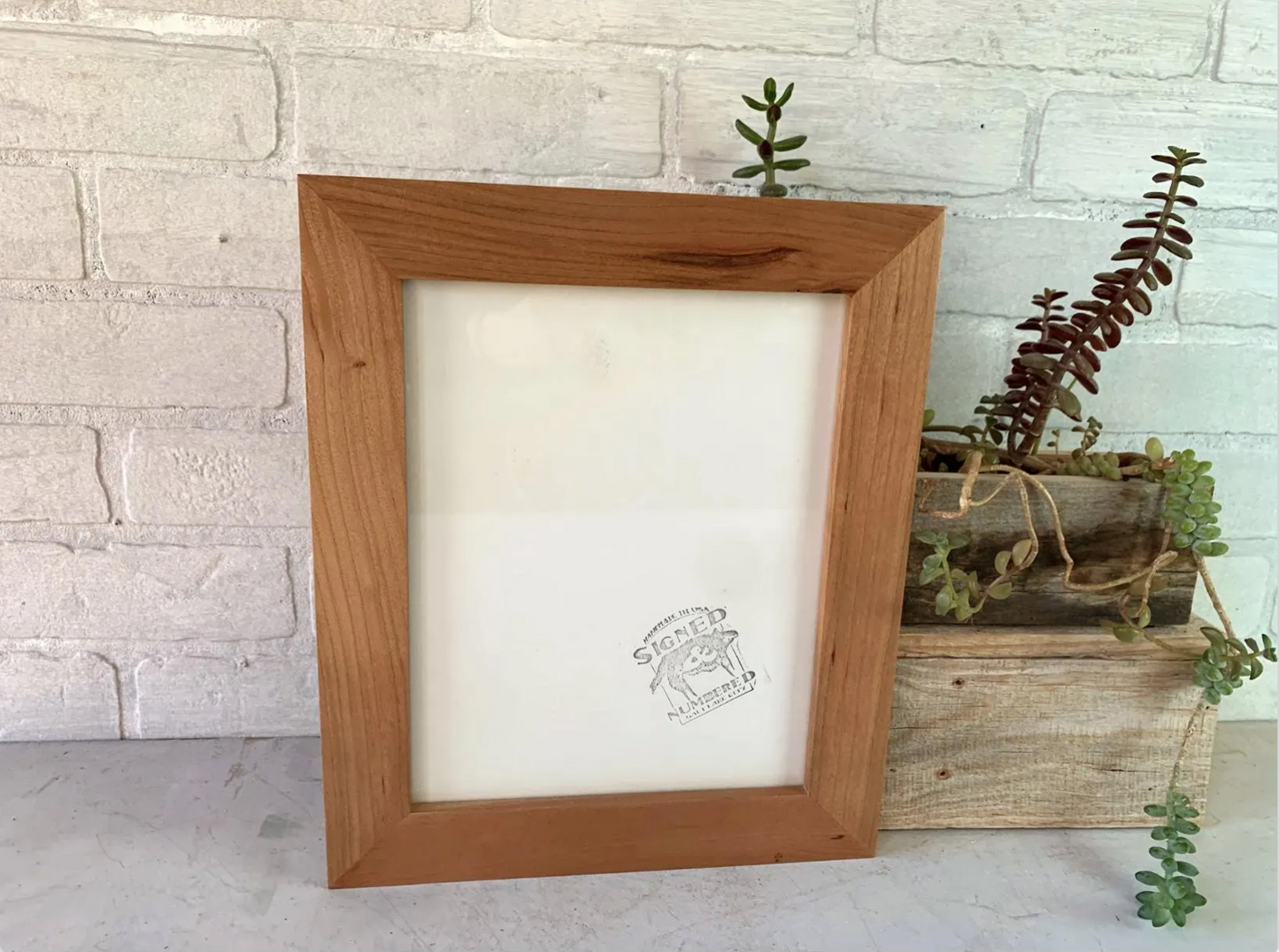 Solid Cherry Picture Frame in 1.5" Hardwood Molding - Choose Your Size - Ships Right Away!