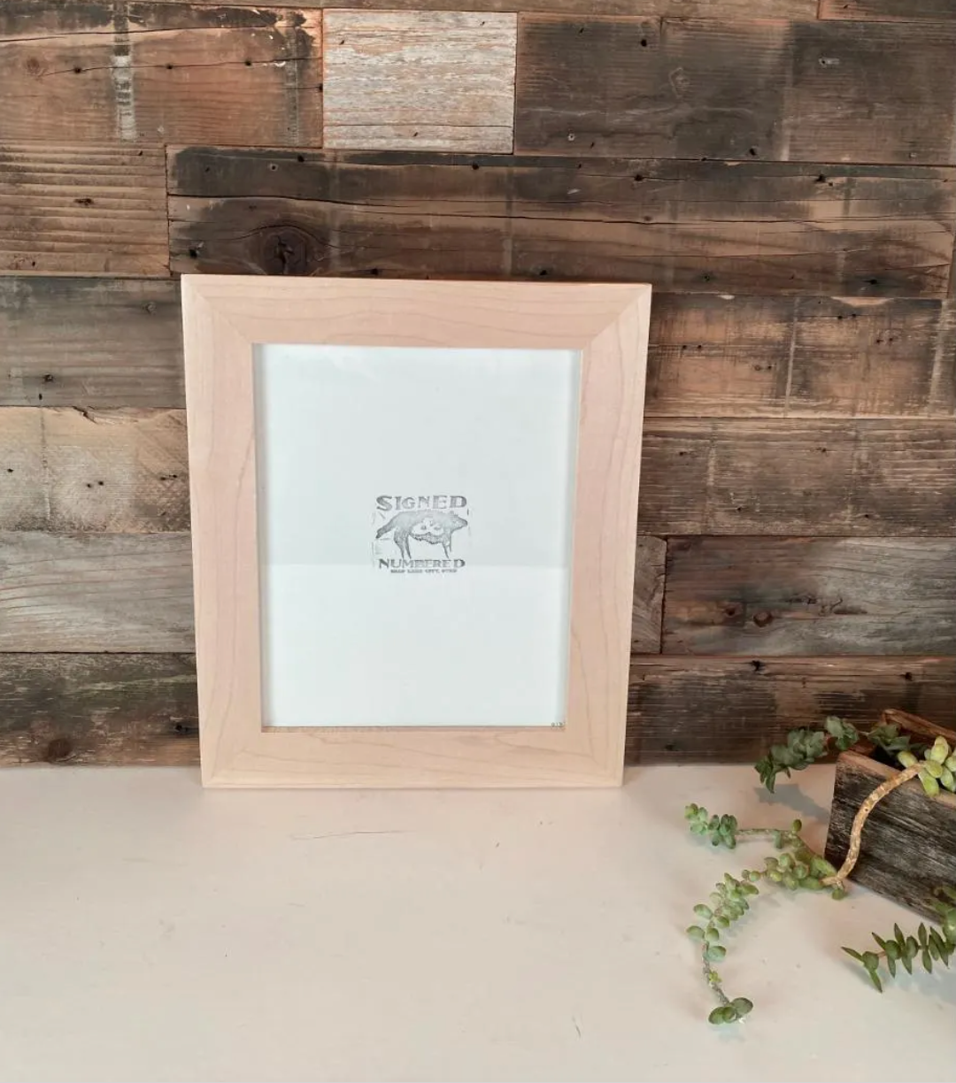 Solid Maple Picture Frame in 1.5" Hardwood Molding - Choose Your Size - Ships Right Away!