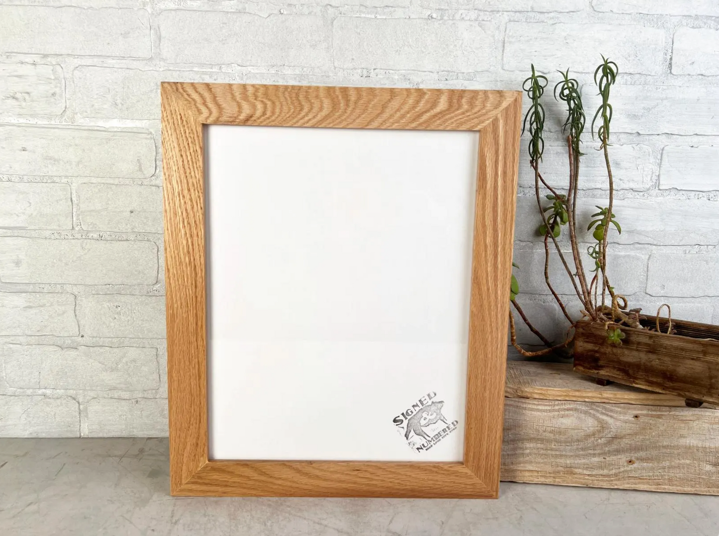 Solid Oak Picture Frame in 1.5" Hardwood Molding - Choose Your Size - Ships Right Away!