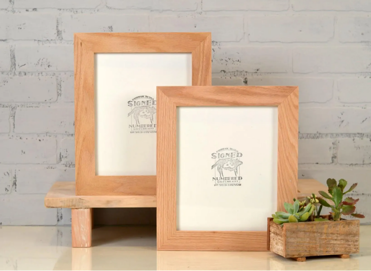 Solid Oak Picture Frame in 1.5" Hardwood Molding - Choose Your Size - Ships Right Away!