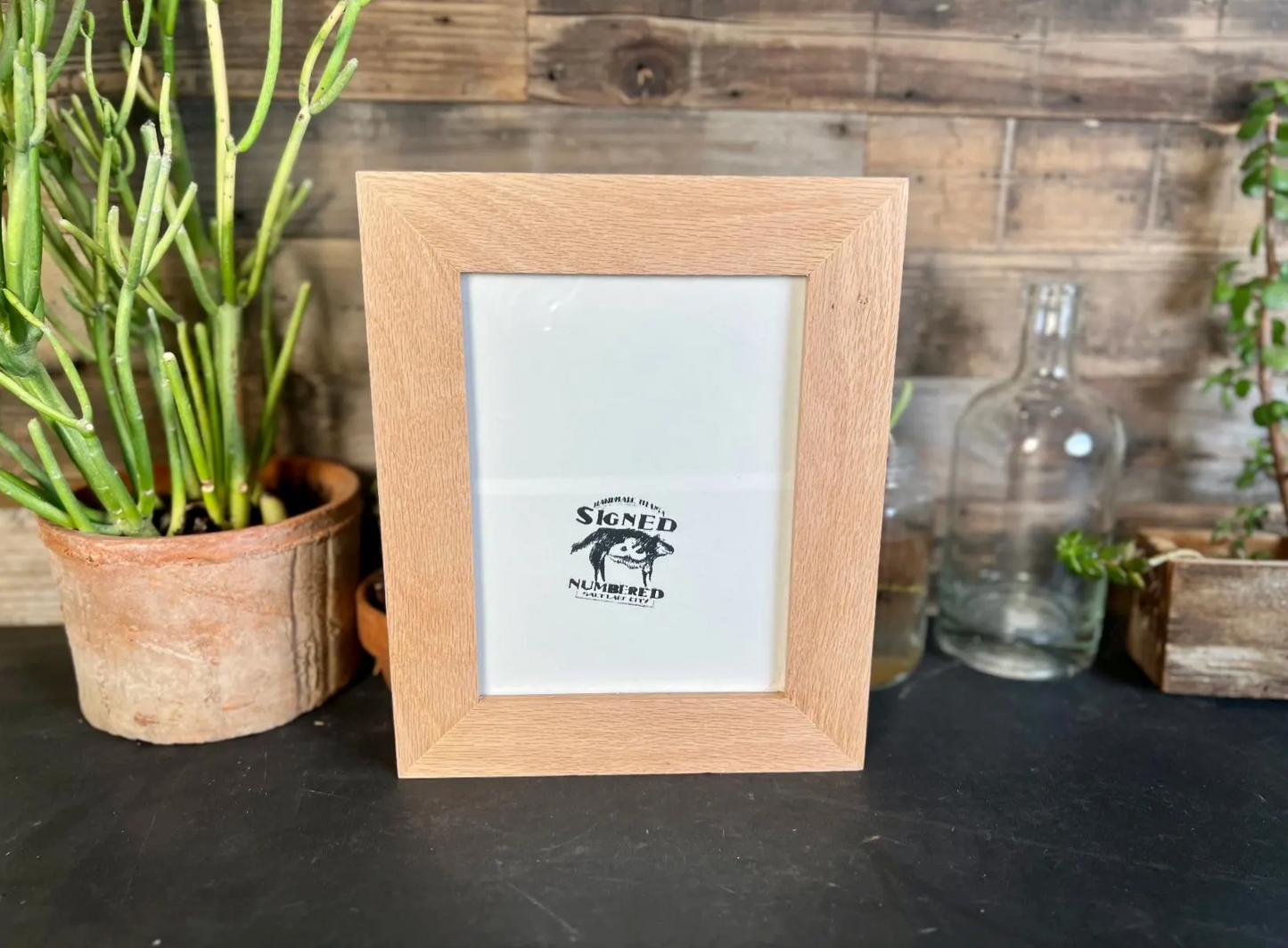 Solid Oak Picture Frame in 1.5" Hardwood Molding - Choose Your Size - Ships Right Away!