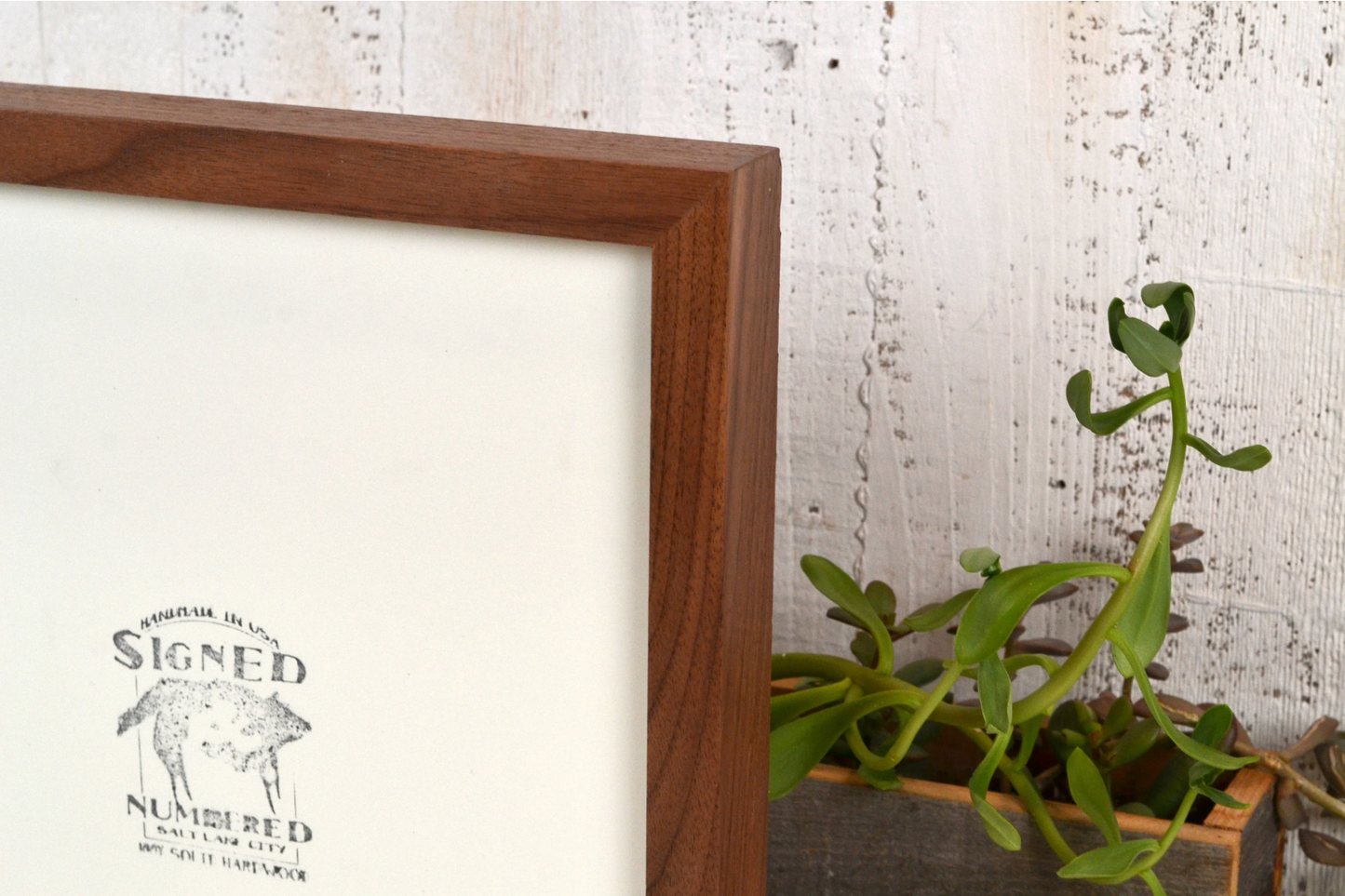 Solid Walnut Picture Frame in Deep Flat Hardwood Molding - Choose Your Size - Ships Right Away!