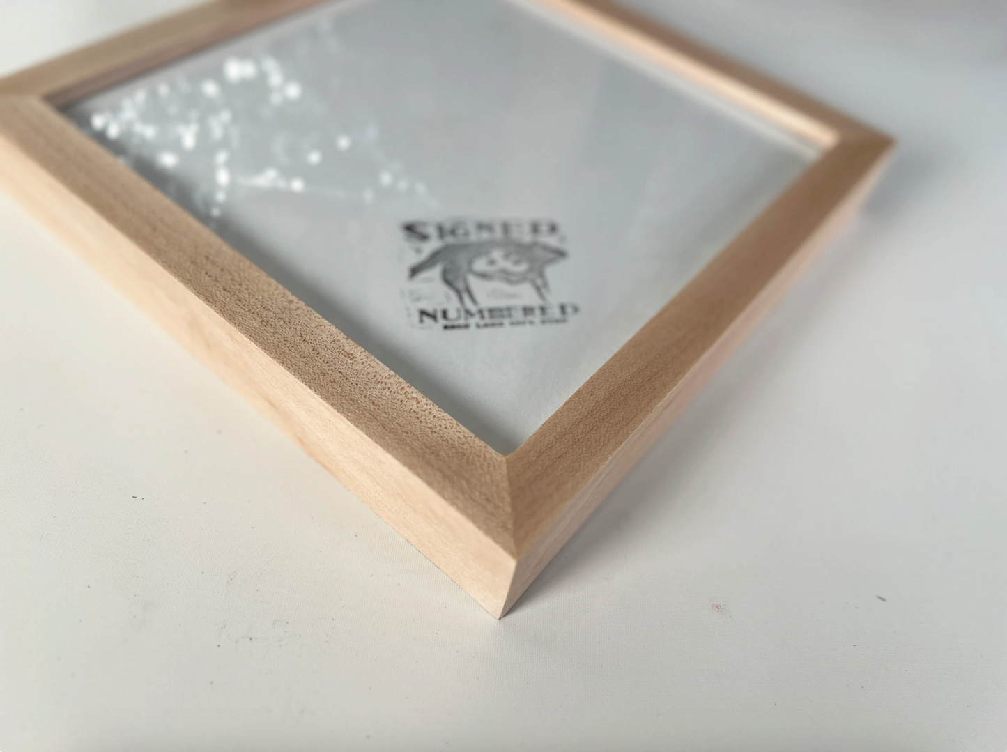 Solid Maple Picture Frame in Deep Flat Hardwood Molding - Choose Your Size - Ships Right Away!