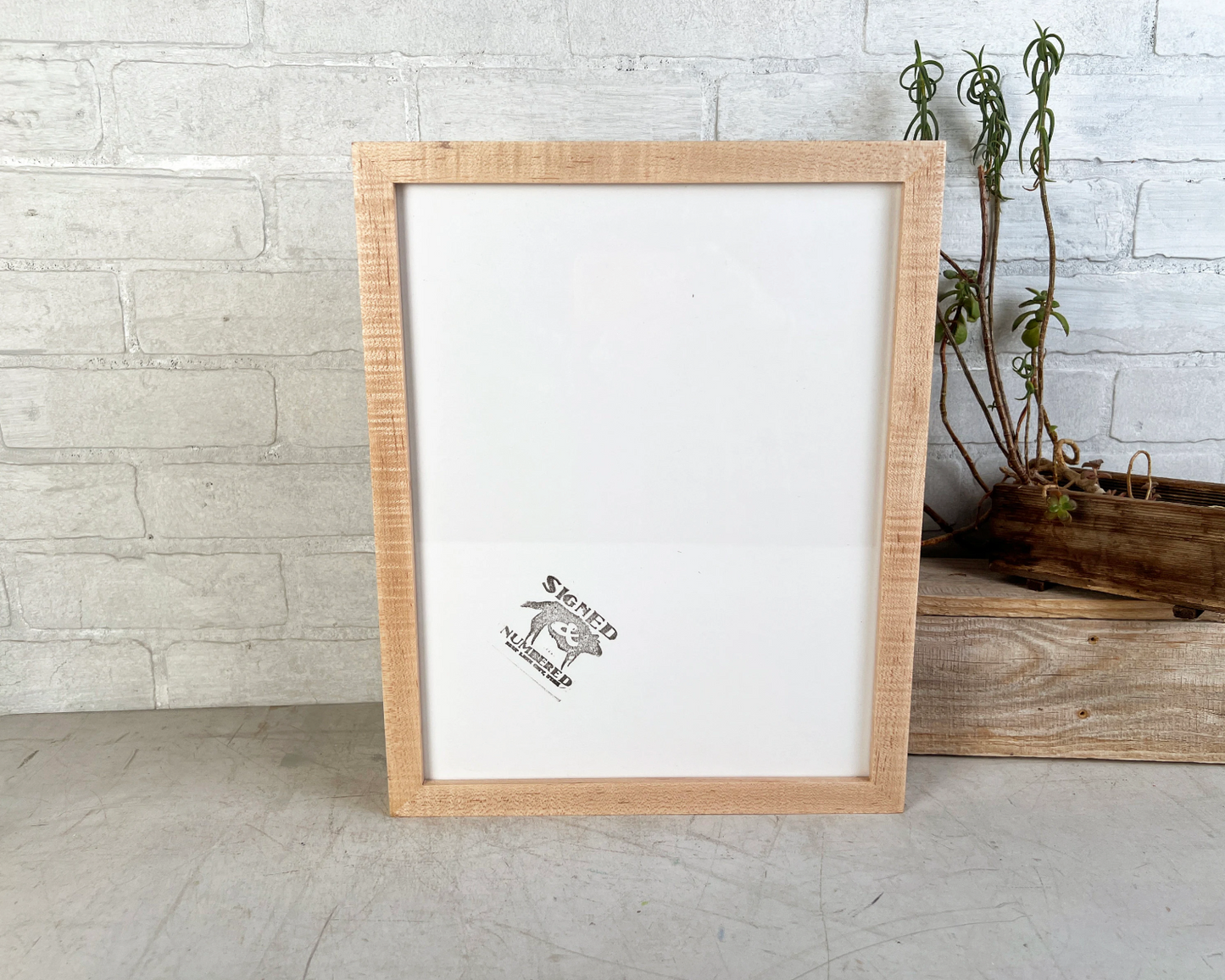 Solid Maple Picture Frame in Deep Flat Hardwood Molding - Choose Your Size - Ships Right Away!