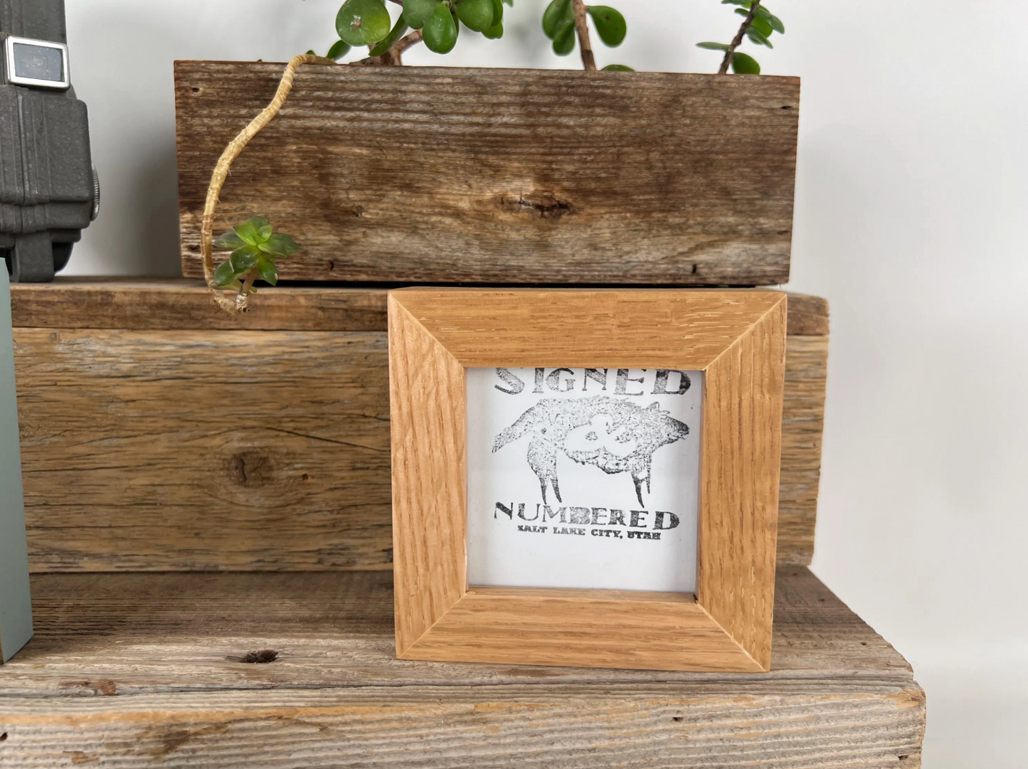 Solid Oak Picture Frame in Deep Flat Hardwood Molding - Choose Your Size - Ships Right Away!