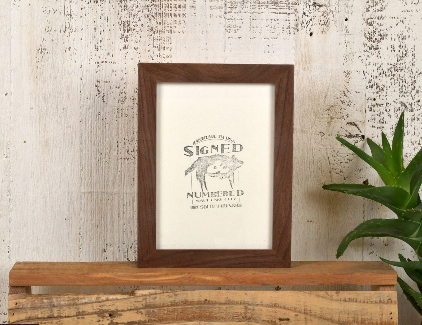 Solid Walnut Picture Frame in Peewee Hardwood Molding- Choose Your Size - Ships Right Away!