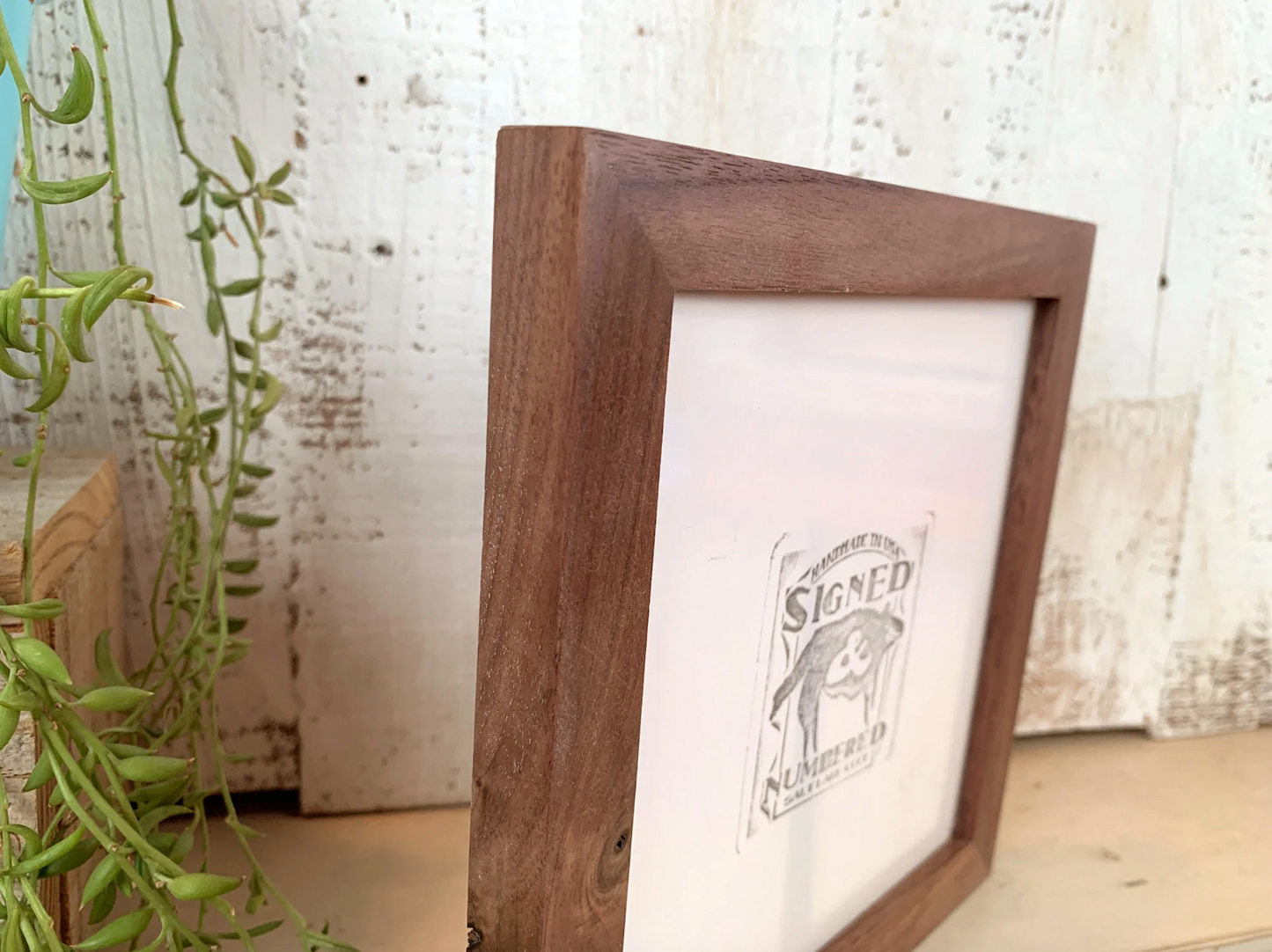 Solid Walnut Picture Frame in Peewee Hardwood Molding- Choose Your Size - Ships Right Away!