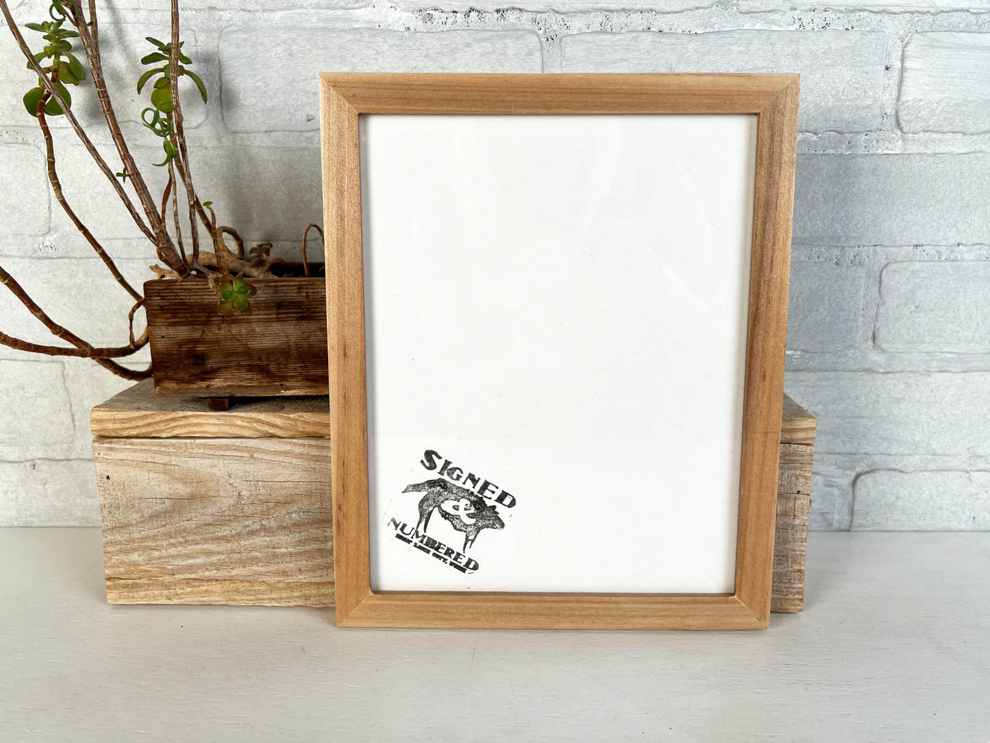 Solid Willow Picture Frame in Peewee Hardwood Molding- Choose Your Size - Ships Right Away!