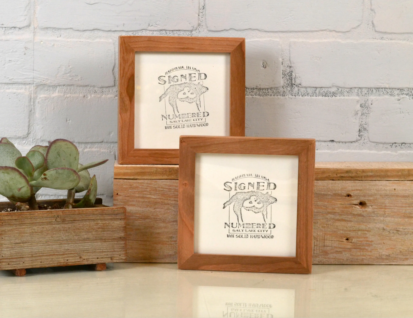 Solid Willow Picture Frame in Peewee Hardwood Molding- Choose Your Size - Ships Right Away!