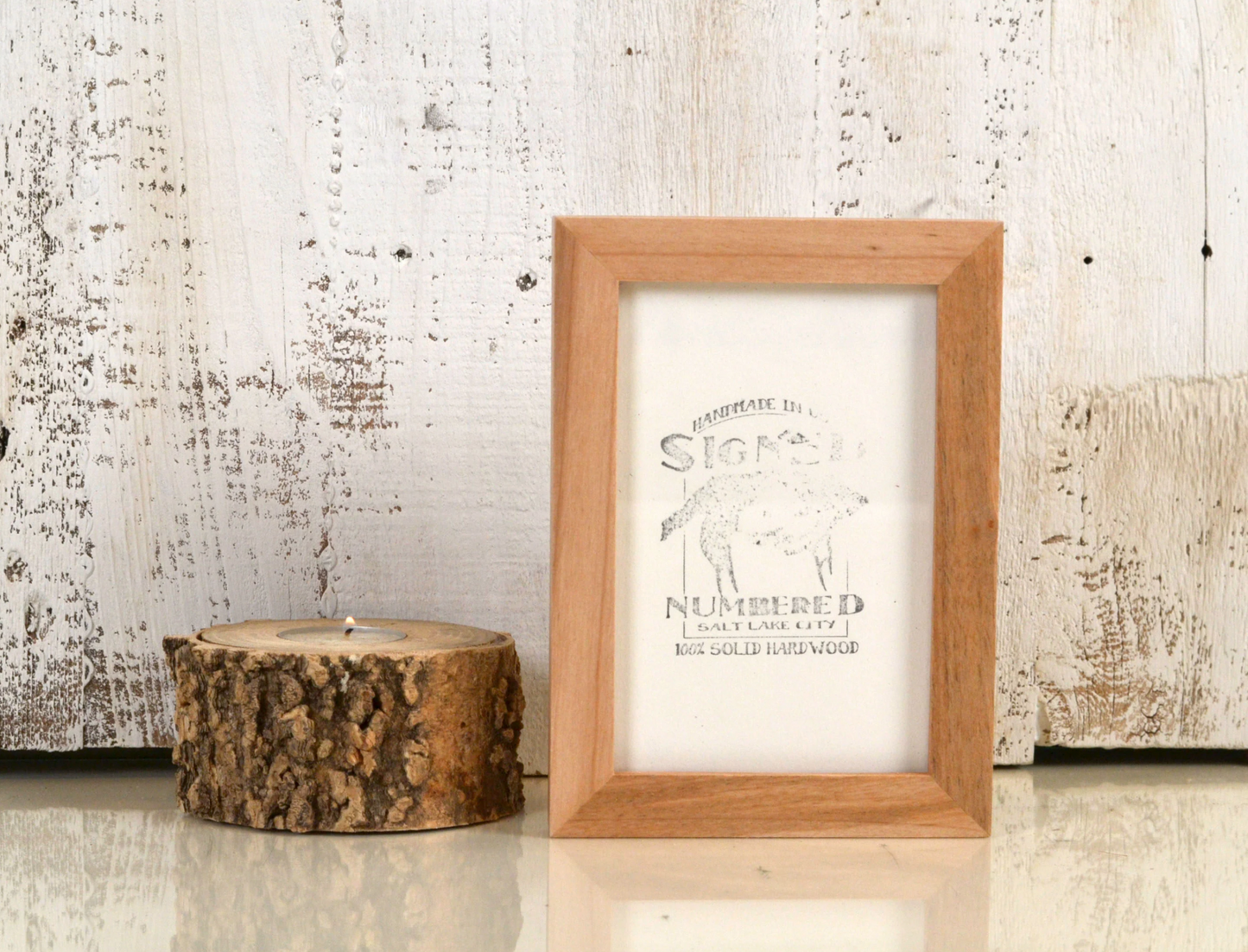 Solid Willow Picture Frame in Peewee Hardwood Molding- Choose Your Size - Ships Right Away!