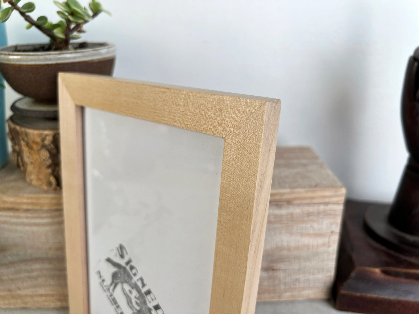 Solid Maple Picture Frame in Peewee Hardwood Molding- Choose Your Size - Ships Right Away!