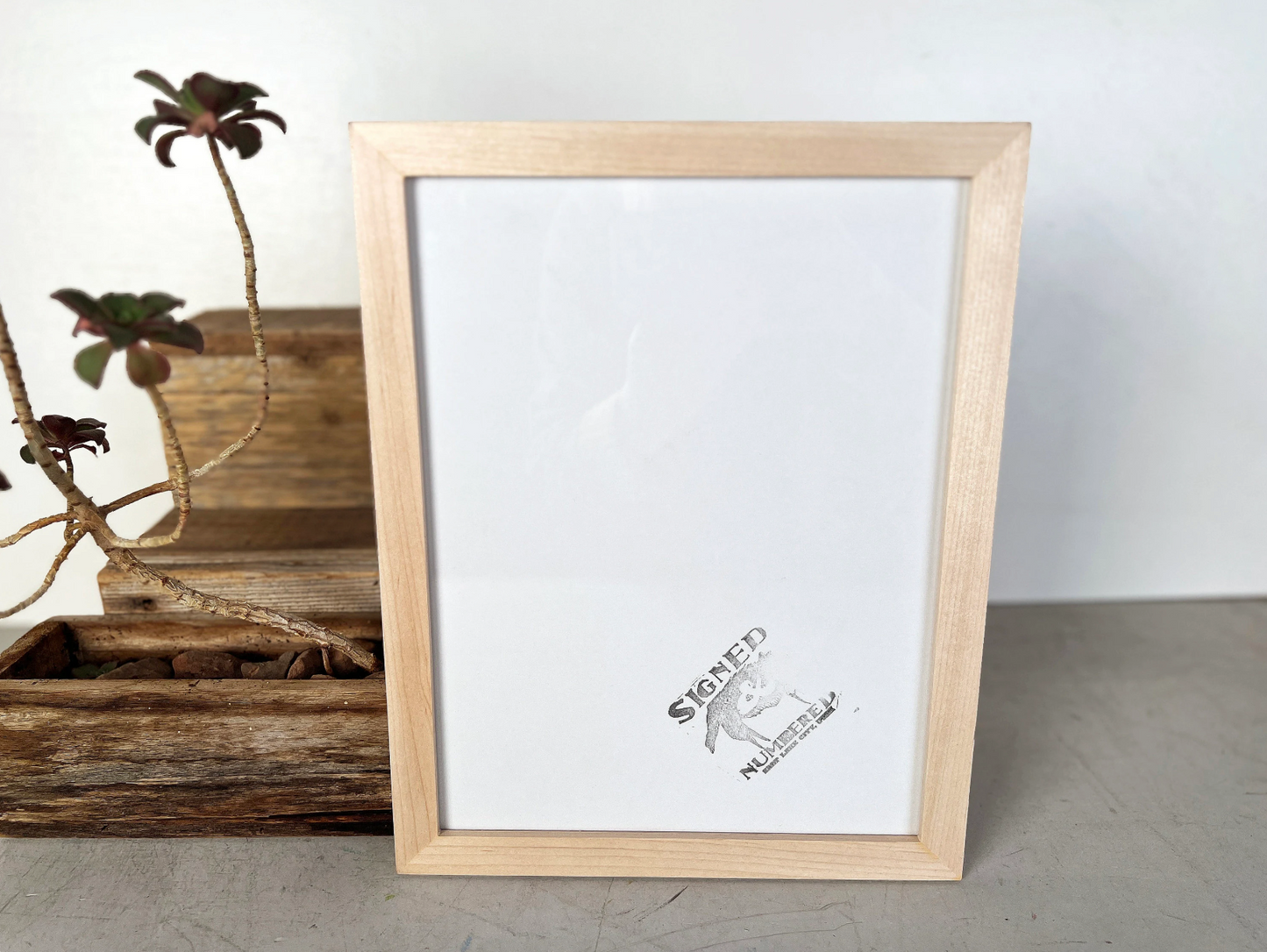 Solid Maple Picture Frame in Peewee Hardwood Molding- Choose Your Size - Ships Right Away!