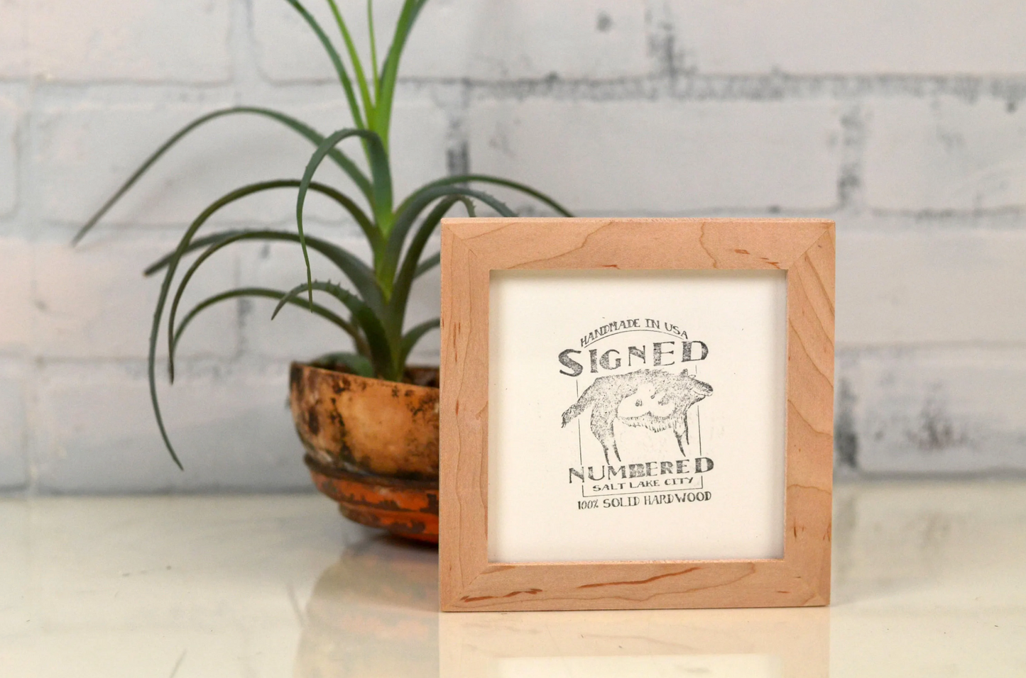 Solid Maple Picture Frame in Peewee Hardwood Molding- Choose Your Size - Ships Right Away!