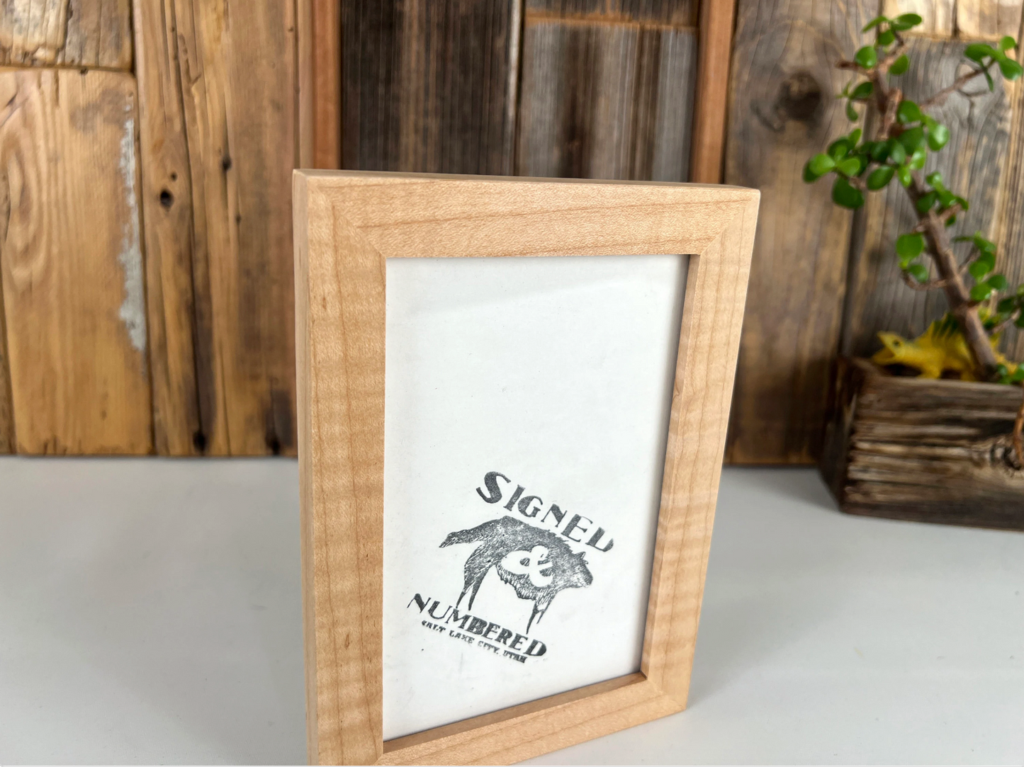 Solid Maple Picture Frame in Peewee Hardwood Molding- Choose Your Size - Ships Right Away!