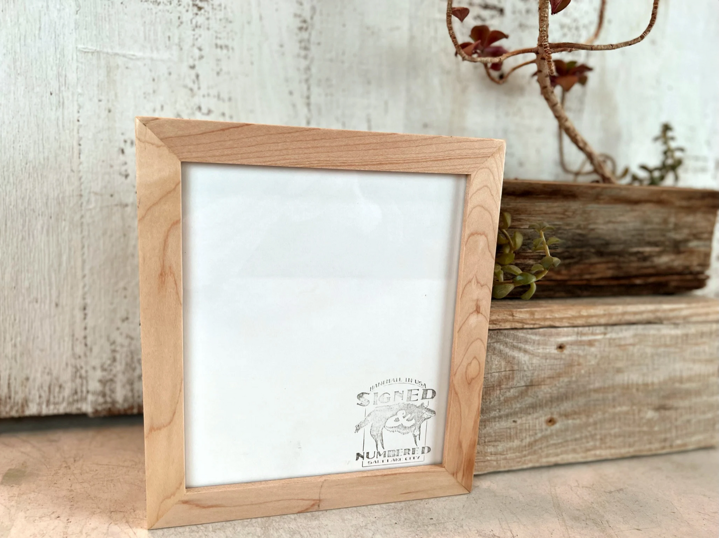 Solid Maple Picture Frame in Peewee Hardwood Molding- Choose Your Size - Ships Right Away!