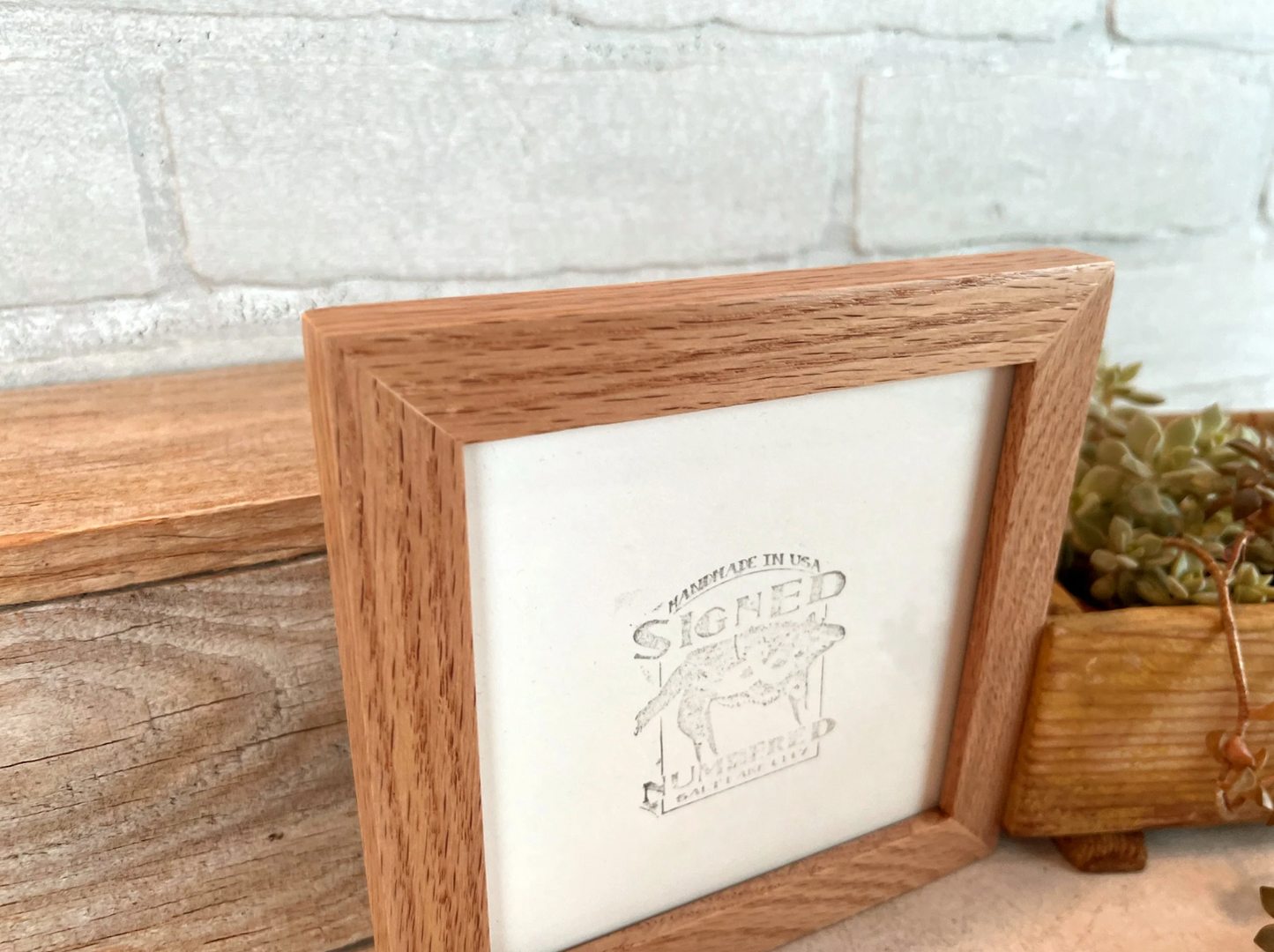 Solid Oak Picture Frame in Peewee Hardwood Molding- Choose Your Size - Ships Right Away!