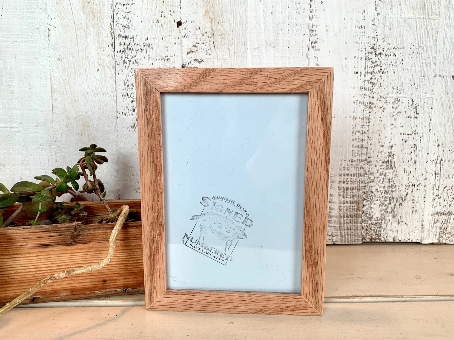 Solid Oak Picture Frame in Peewee Hardwood Molding- Choose Your Size - Ships Right Away!