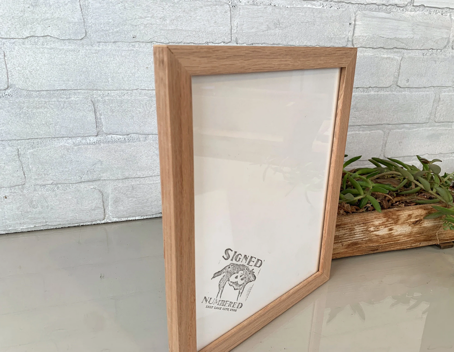 Solid Oak Picture Frame in Peewee Hardwood Molding- Choose Your Size - Ships Right Away!