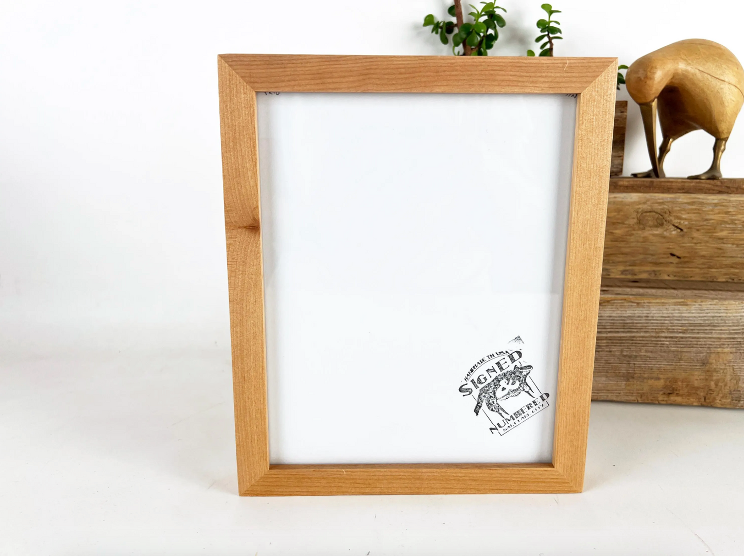 Solid Alder Picture Frame in Deep Flat Hardwood Molding - Choose Your Size - Ships Right Away!