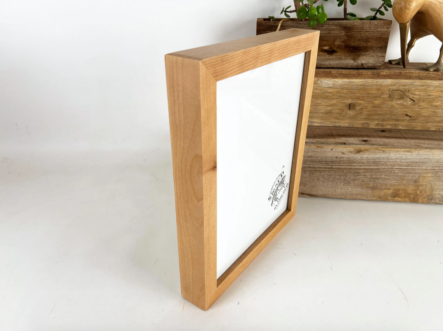 Solid Alder Picture Frame in Deep Flat Hardwood Molding - Choose Your Size - Ships Right Away!