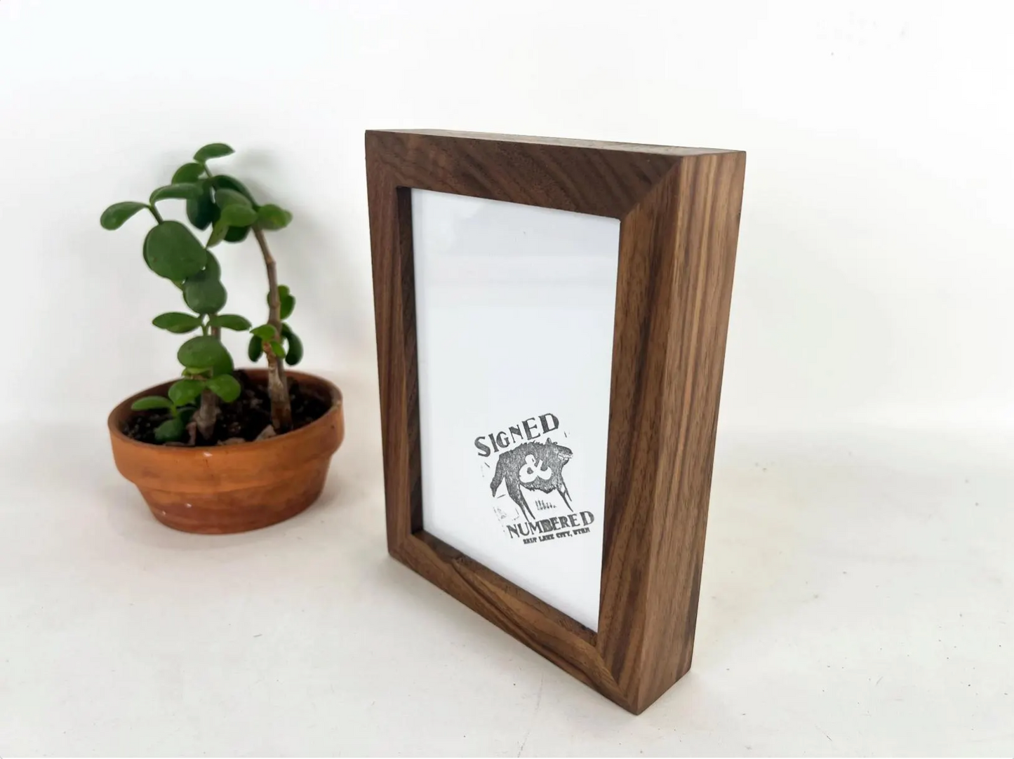 Deep Flat frame style in Solid Natural Walnut Hardwood - Choose your size - FREE SHIPPING!