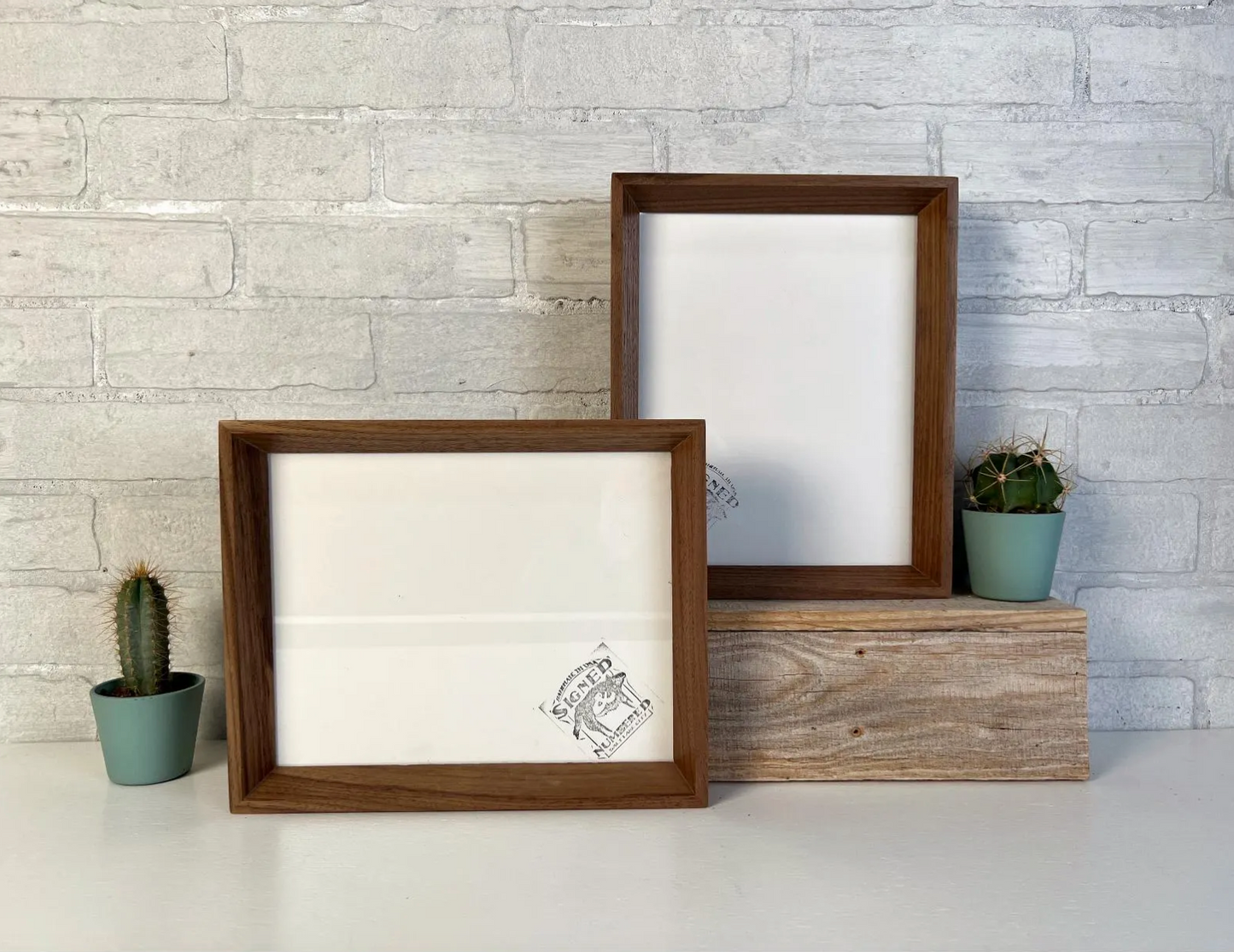 Park Slope frame style in Solid Natural Walnut Hardwood - Choose your size - FREE SHIPPING!