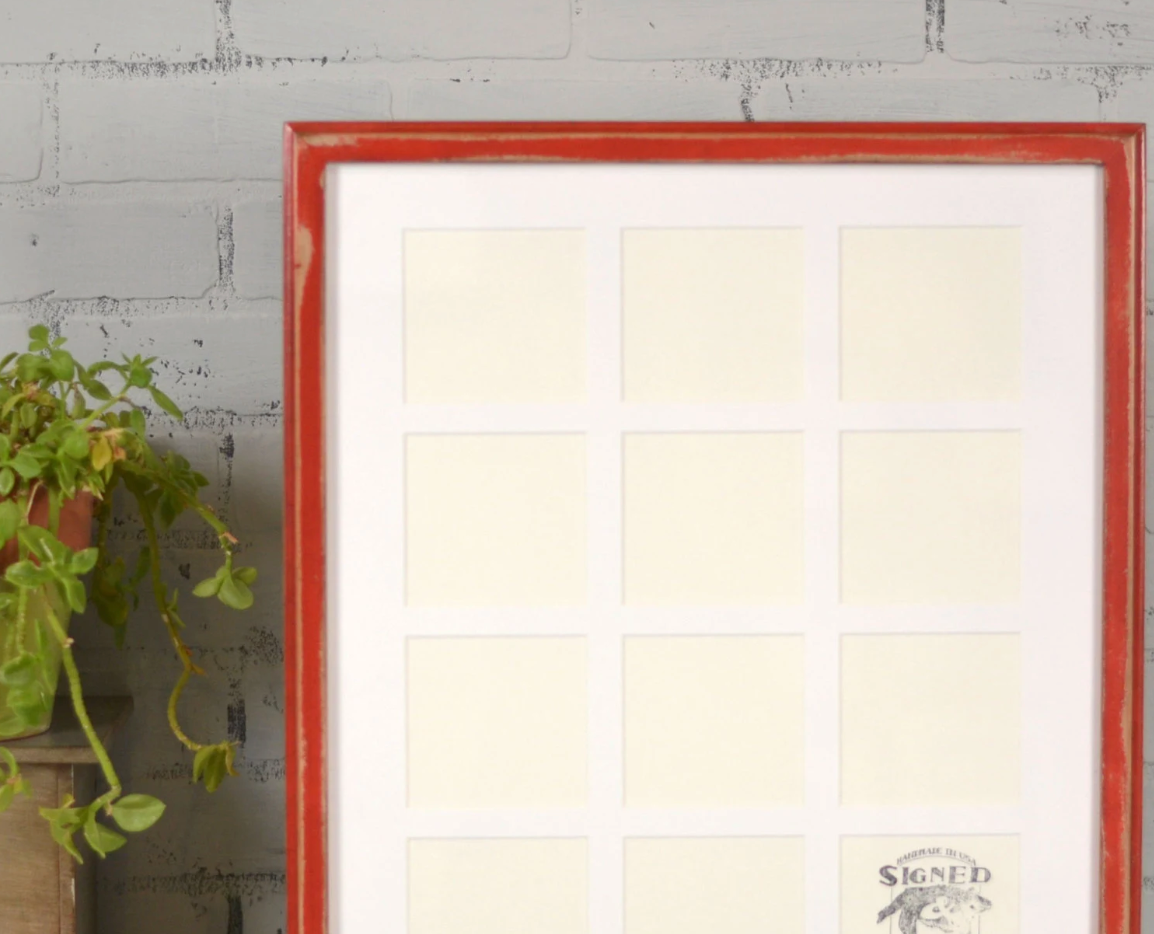 16.5x19.25" Collage Frame in 1x1 Outside Cove style for 4x4" photos - Choose your finish & color - FREE SHIPPING!
