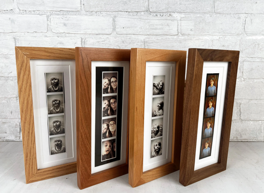 4x10 Picture Frame for 2x8" Photo Booth Strip - 1x1 Flat style and Natural Hardwood of Your Choice - Ships Right Away - FREE SHIPPING