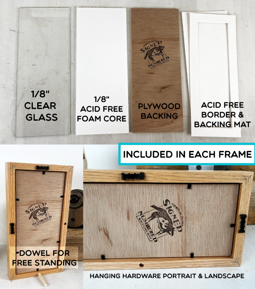 4x10 Picture Frame for 2x8" Photo Booth Strip - Park Slope style and Natural Hardwood of Your Choice - Ships Right Away - FREE SHIPPING