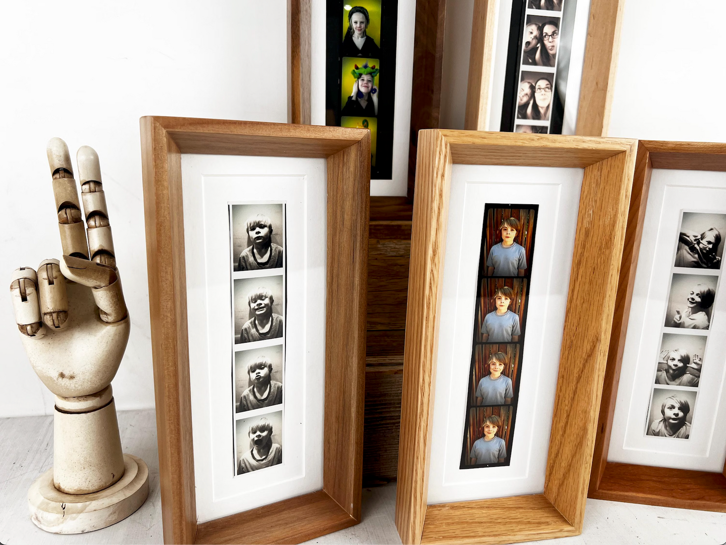 4x10 Picture Frame for 2x8" Photo Booth Strip - Park Slope style and Natural Hardwood of Your Choice - Ships Right Away - FREE SHIPPING