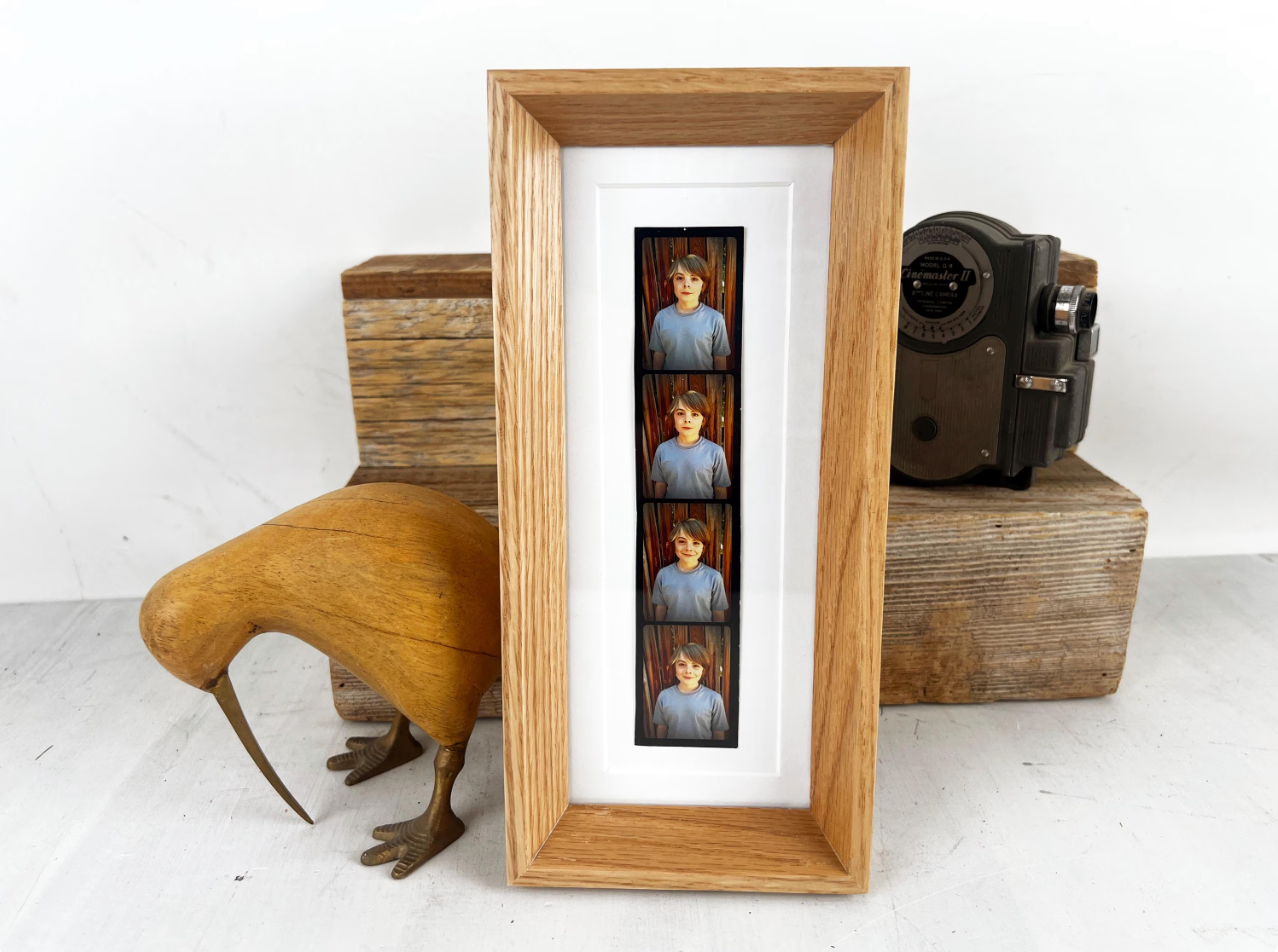 4x10 Picture Frame for 2x8" Photo Booth Strip - Park Slope style and Natural Hardwood of Your Choice - Ships Right Away - FREE SHIPPING