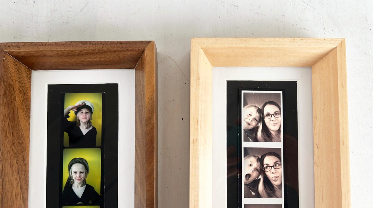 4x10 Picture Frame for 2x8" Photo Booth Strip - Park Slope style and Natural Hardwood of Your Choice - Ships Right Away - FREE SHIPPING