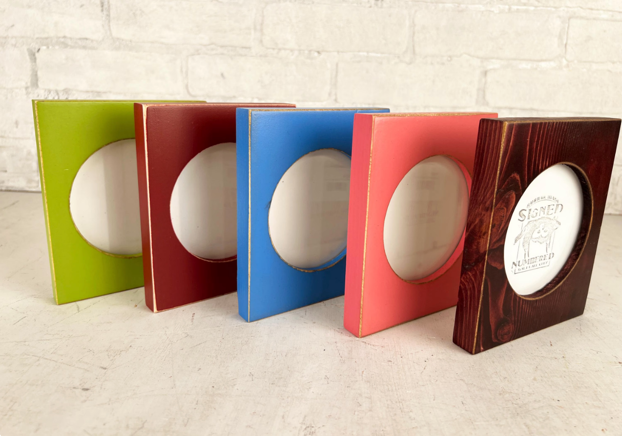 4x4" frame in Pine Circle Opening style - Choose your color - Ships Right Away - FREE SHIPPING