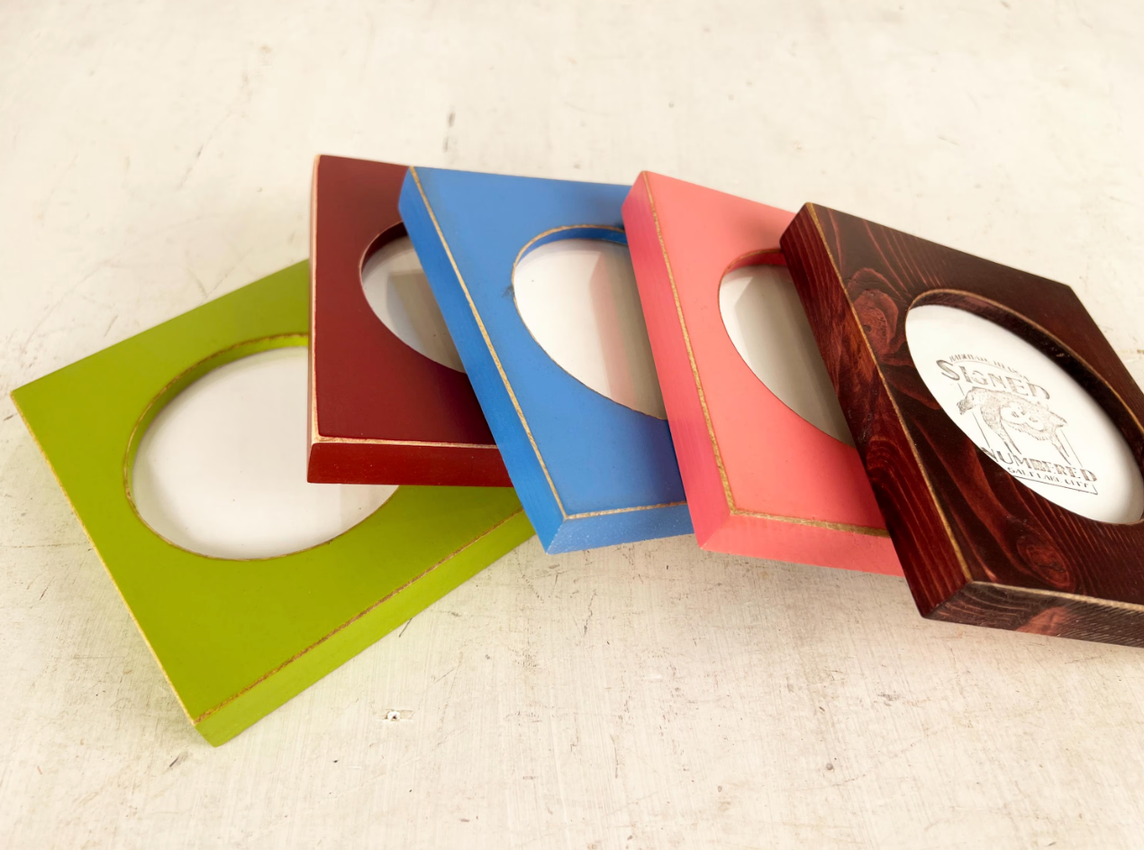 4x4" frame in Pine Circle Opening style - Choose your color - Ships Right Away - FREE SHIPPING