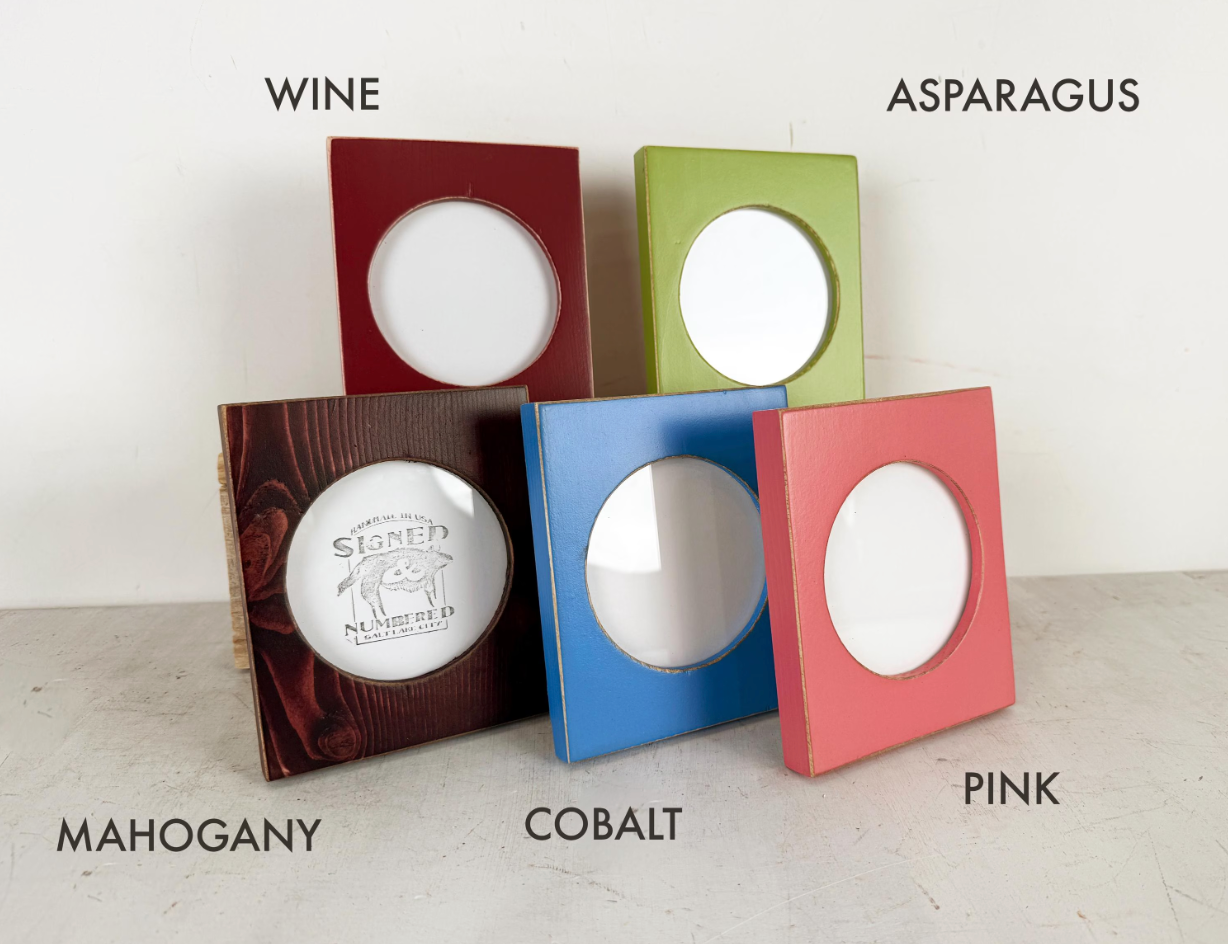 4x4" frame in Pine Circle Opening style - Choose your color - Ships Right Away - FREE SHIPPING