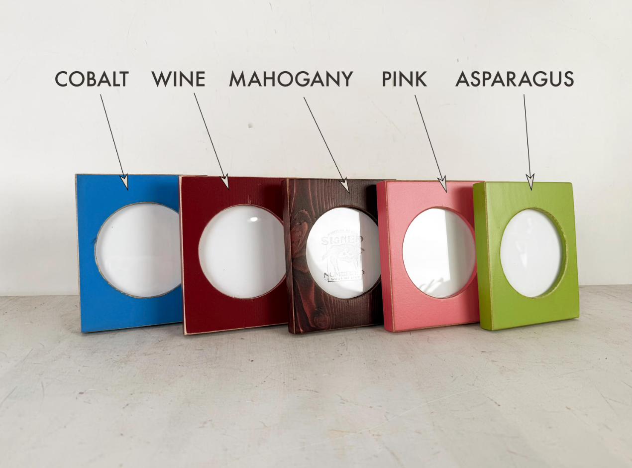 4x4" frame in Pine Circle Opening style - Choose your color - Ships Right Away - FREE SHIPPING