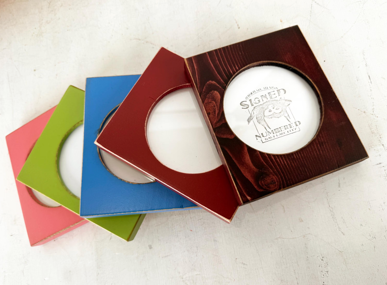 4x4" frame in Pine Circle Opening style - Choose your color - Ships Right Away - FREE SHIPPING