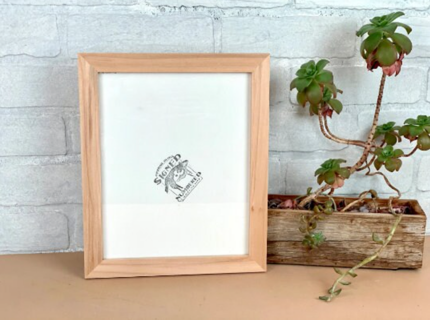 1x1 Flat frame style in Solid Natural Willow Hardwood - Choose your size - FREE SHIPPING!