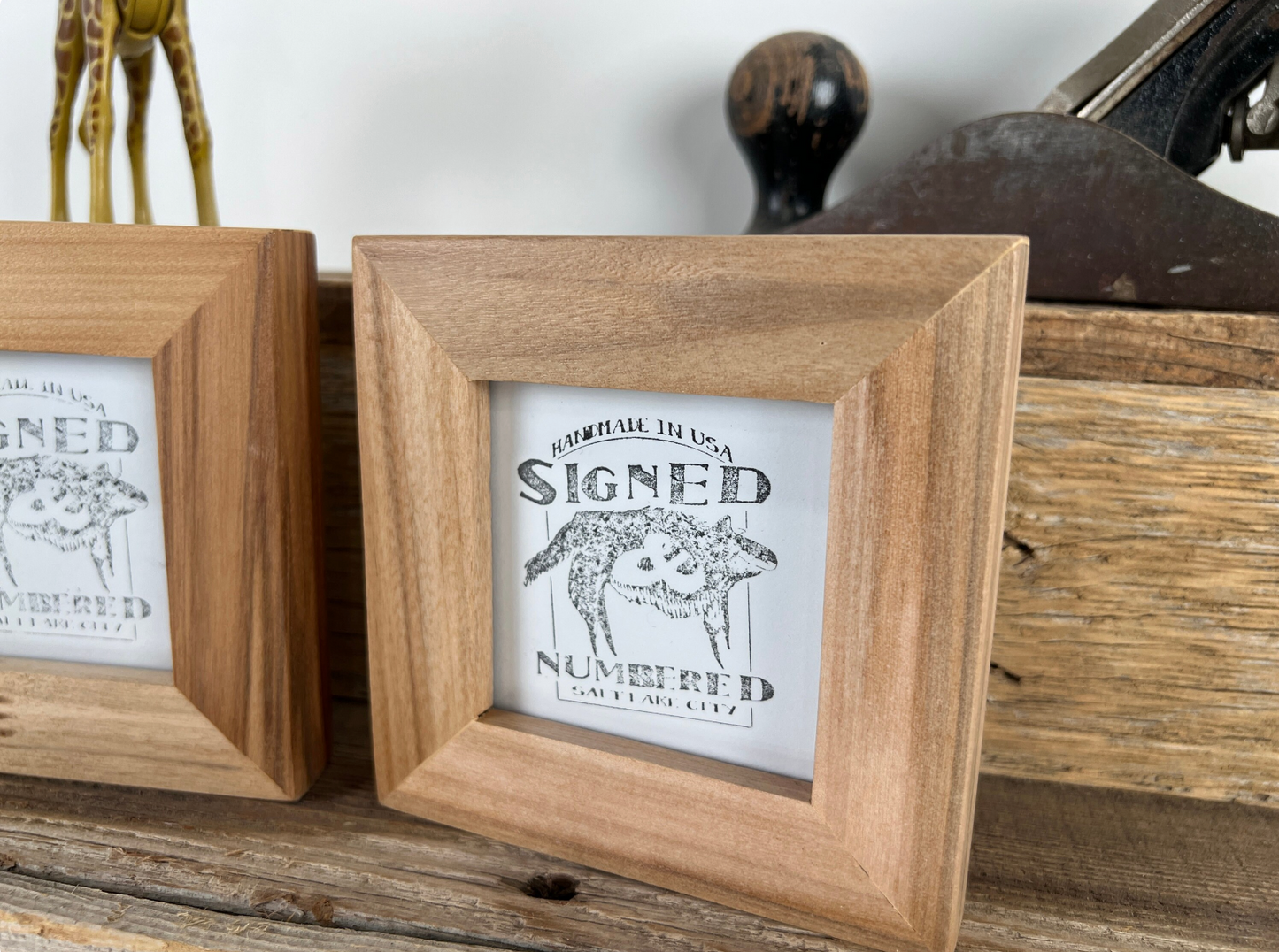 1x1 Flat frame style in Solid Natural Willow Hardwood - Choose your size - FREE SHIPPING!