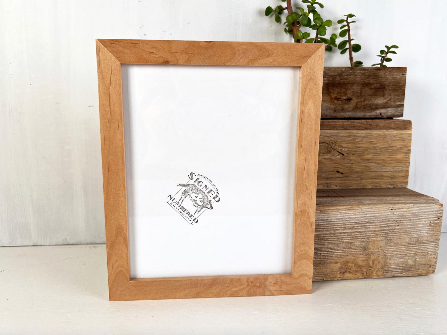 1x1 Flat frame style in Solid Natural Alder Hardwood - Choose your size - FREE SHIPPING!