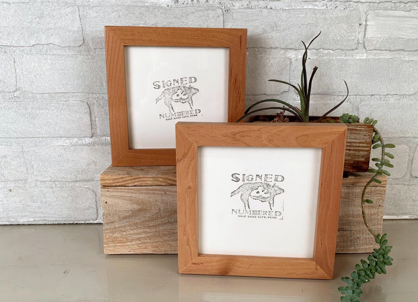 1x1 Flat frame style in Solid Natural Alder Hardwood - Choose your size - FREE SHIPPING!