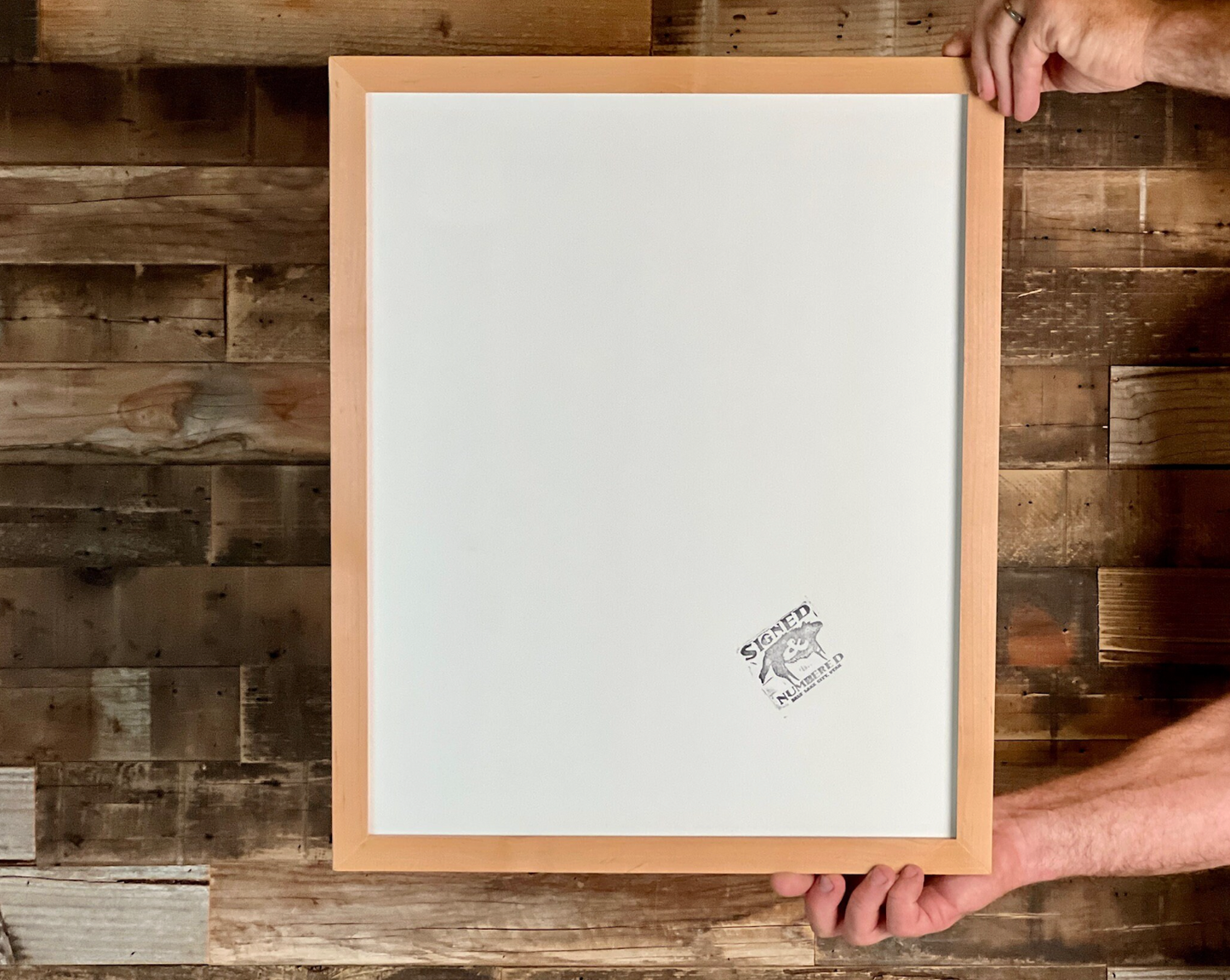 1x1 Flat frame style in Solid Natural Alder Hardwood - Choose your size - FREE SHIPPING!